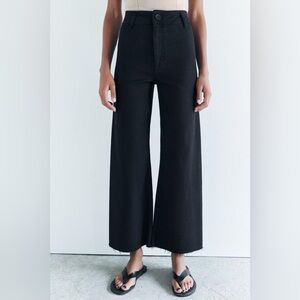 Zara Marine high rise wide leg pants black 6